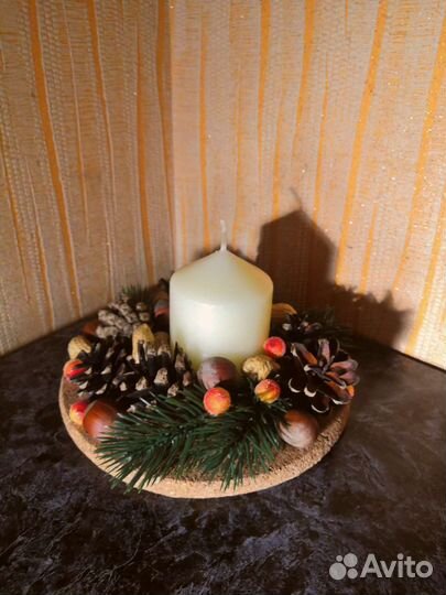 Подсвечник. Рождественский венок