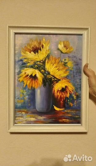 Картина маслом на холсте Цветы