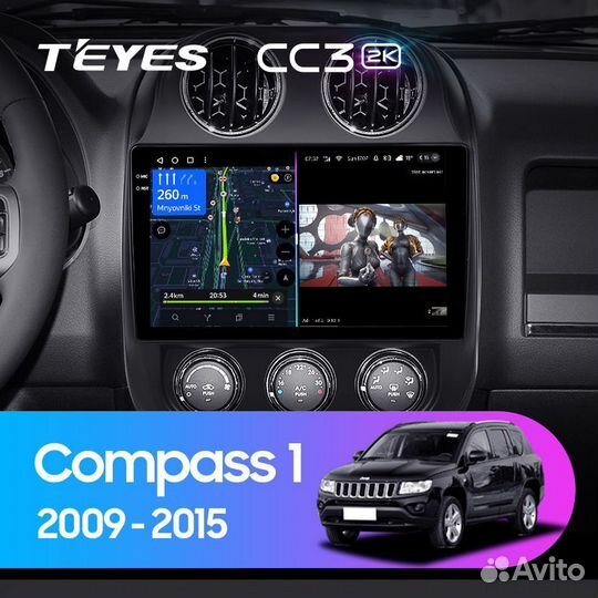 Магнитола Teyes CC3 2K 3/32 Jeep Compass 1