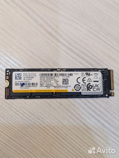Ссд самсунг пм9а1 512гб + радиатор