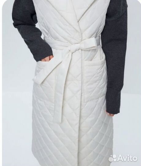 Жилет женский длинный, утепленный