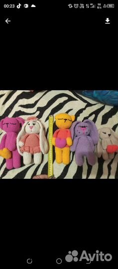 Мягкая игрушка заяц и Тильда