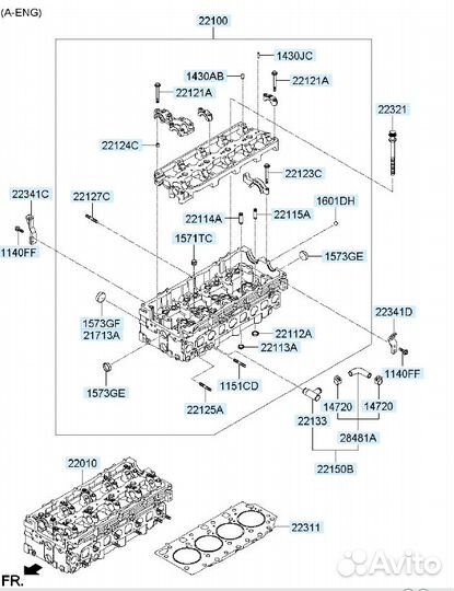 Гбц пустая D4CB Grand Starex Sorento 174л.с. Euro4