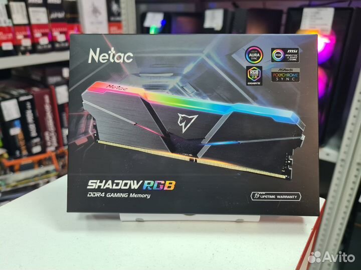 Оперативная память DDR4 Netac Shadow RGB 2x8G 3600