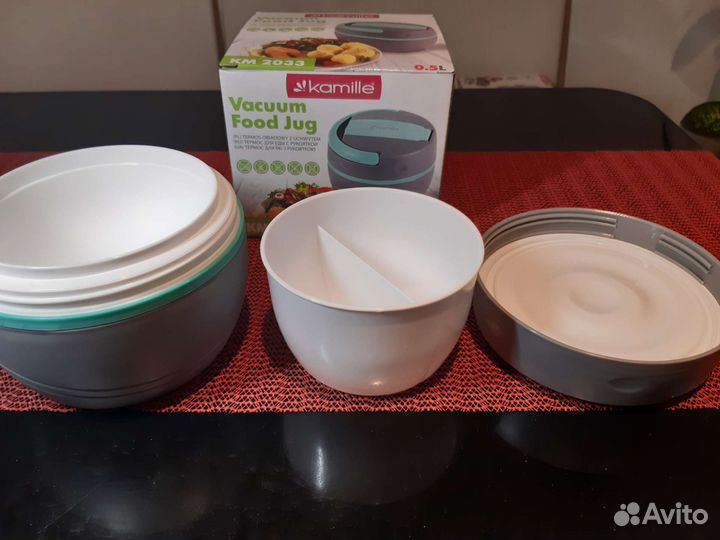 Термос для еды с выемной емкостью и ложкой 0,5 л