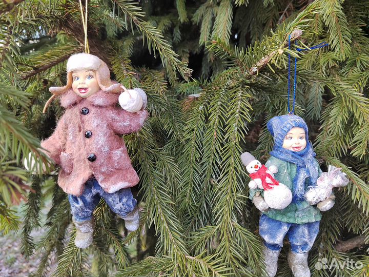 Ватные елочные игрушки (ручная работа)