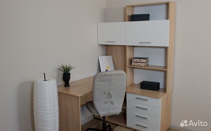 Стол письменный Гарвард угловой с надставкой прав