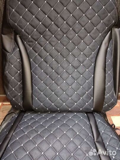 Чехлы Лифан Салано Франт алькантара чёрная с серой