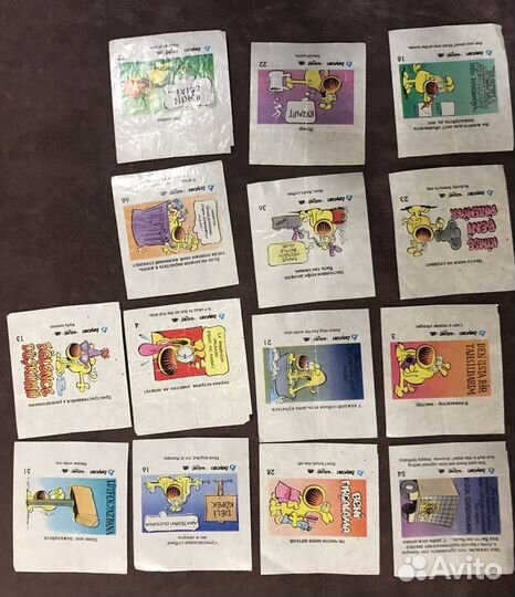 Вкладыши от жвательной резинки (жвачки)