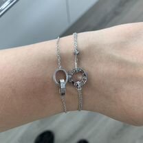 Браслеты на цепочке Cartier Love кольца и диск