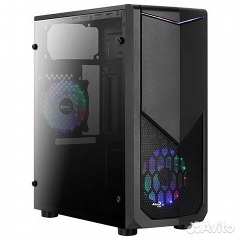 Корпус Aerocool Tomahawk A Black ATX, Window, без