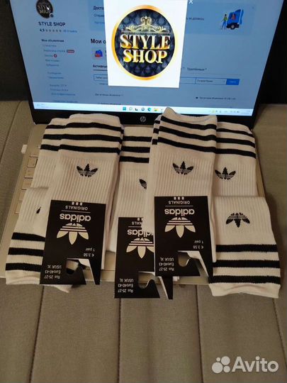 Носки высокие Adidas Original х5 пар