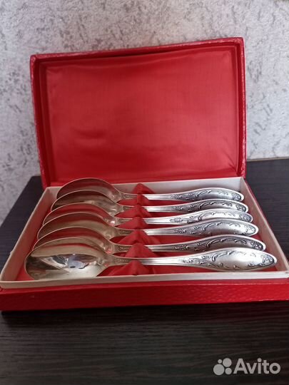 Набор мельхиоровых чайных ложек, СССР