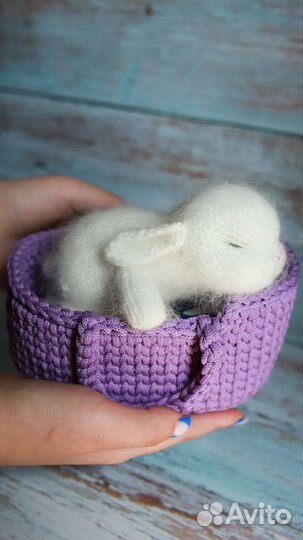 На заказ сонный зайчик кролик ручная работа