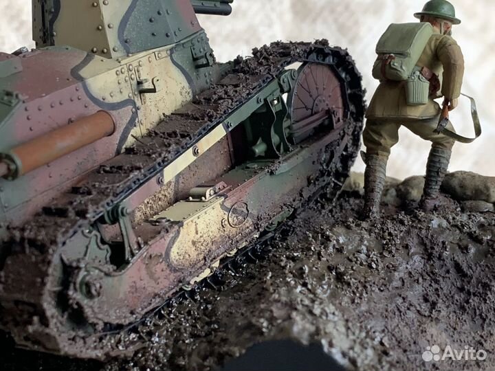 Диорама (виньетка) 1/35. Renault FT, 1917 г