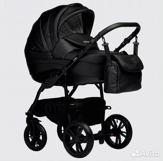 Коляска 3в1 indigo Special F is 03 (черная кожа)