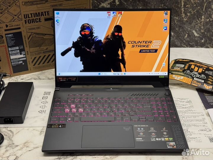 Новый Asus Tuf 144Hz RTX 4060/Ryzen 7535/DDR5/SSD