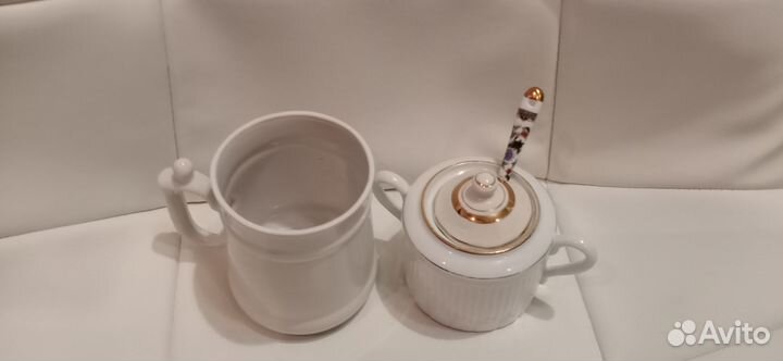 Набор керамический: кружка+сахарница с ложкой