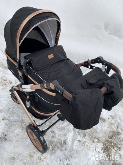 Коляска новая 3в1 luxmom черная в наличии