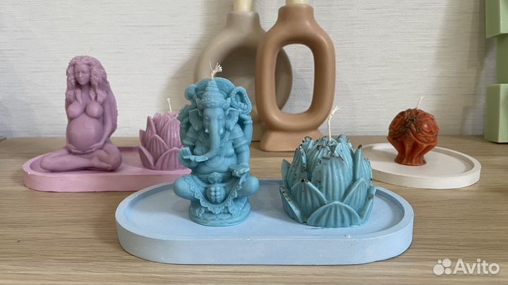 Свечи Ганеша, Гайа, Шива,Лотос, чакры