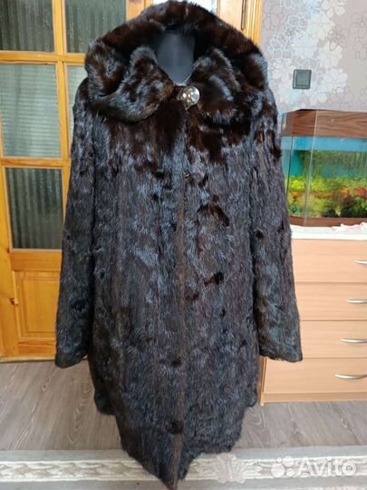 Шуба норковая с капюшоном