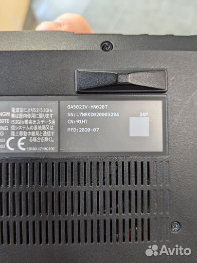 Ноутбук Asus ROG Zephyrus G15 (GA502IV) RTX 2060