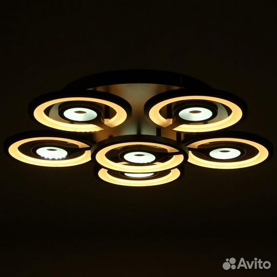 Люстра с пду 59121/6BK LED 150Вт 3 режима диммер ч