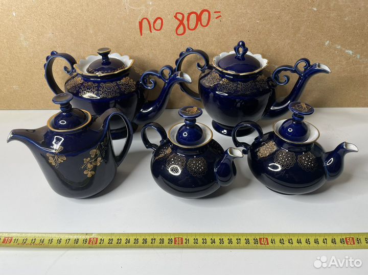Кобальтовый фарфоровый сервиз чайная пара лфз