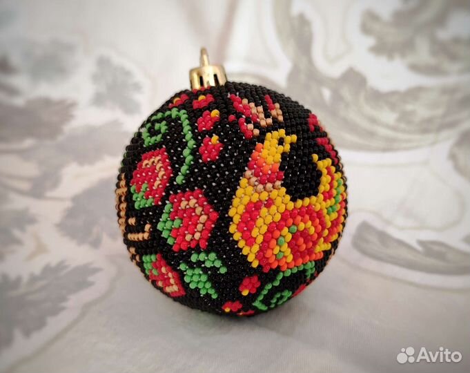 Хохлома шар из бисера