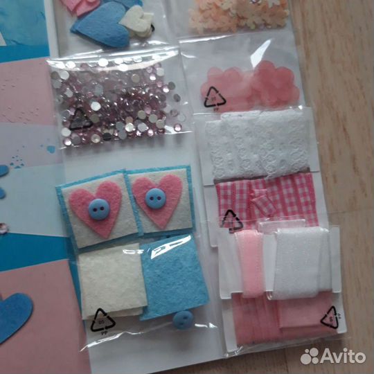 Набор для скрапбукинга Folia Baby (розово-голубой)
