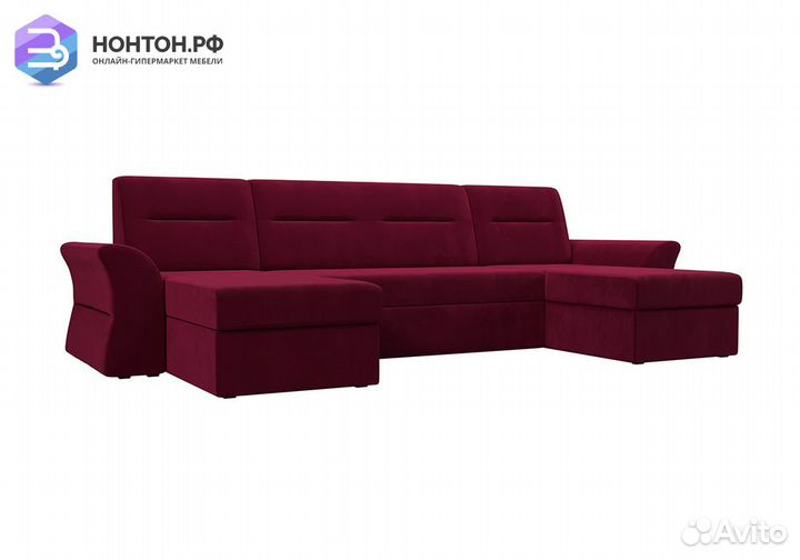 Диван п-образный дельфин Клайд микровельвет бордов