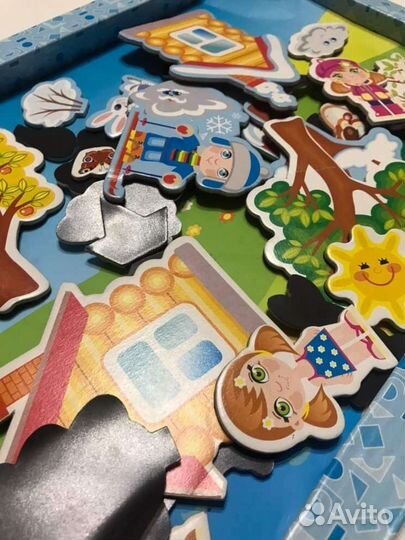 Сортер, игра на магнитной доске Времена года