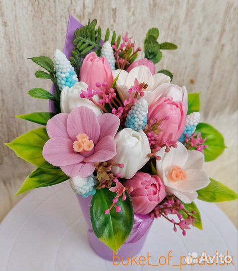 Букет цветов из мыла 8 марта