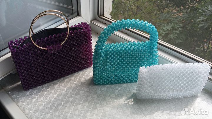 Сумка из квадратных бусен
