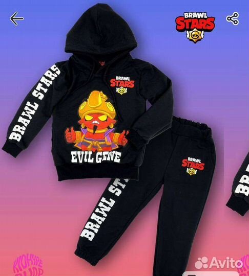 Костюм черный спортивный Brawl Stars 164