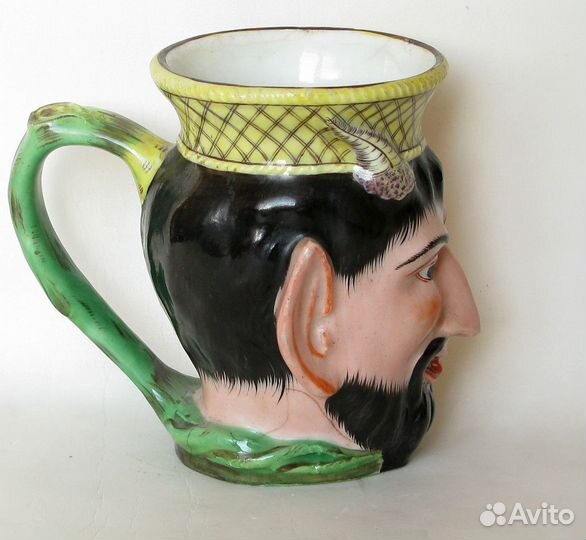 Кружка в виде головы Вакха ф-ка кн. Чарторижского