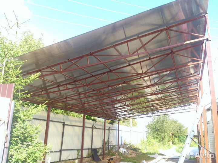 Навес двускатный