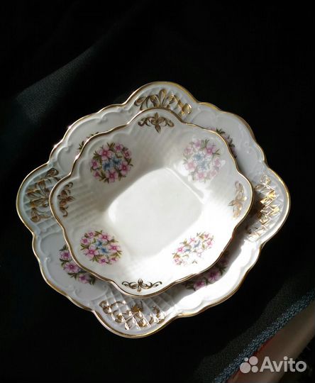 Две тарелки фарфор СССР Коростеньский фарф завод