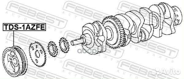 Шкив коленвала toyota 1azfe/2azfe TDS-1azfe Febest