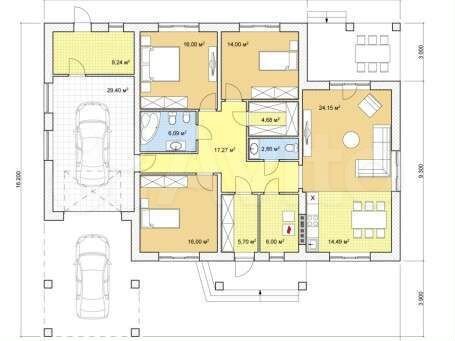 Коттедж 135 м² на участке 11 сот.