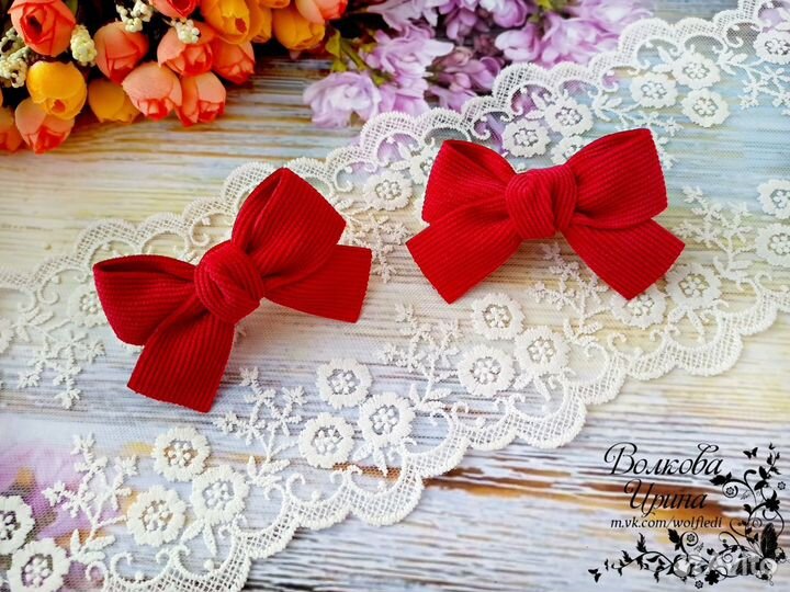 Бантики ручной работы бархат,велюр