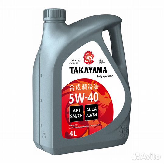 Масло takayama SAE 5W40, API SN/CF (4л)