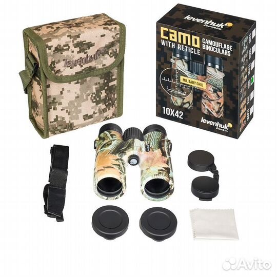 Бинокль Levenhuk Camo Rind 10x42 с сеткой