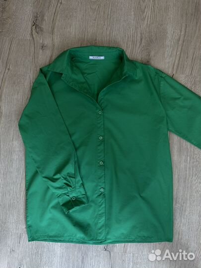 Рубашка oversize зеленая