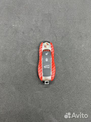 Красный карбон корпус ключа Порше + центр + кнопки