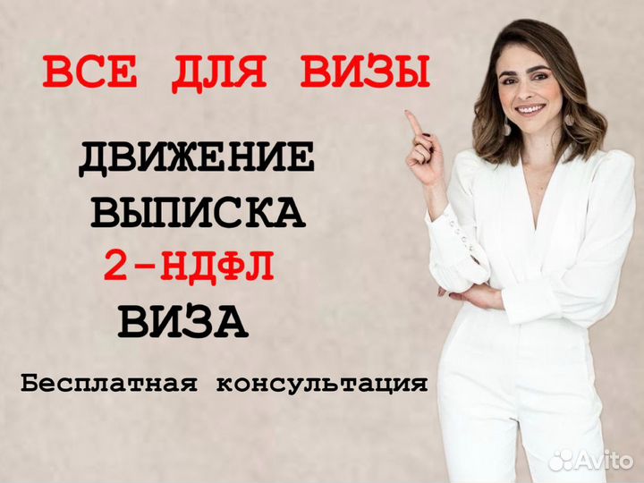 Справка для визы/2ндфл/шенген/выписка/движение
