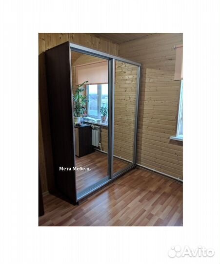 Шкаф купе 2х дверный зеркальный. Доставка, сборка