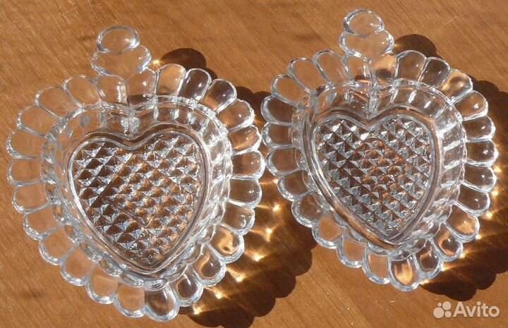 Икорницы розетки Дятьковский хрусталь 2 шт. винтаж