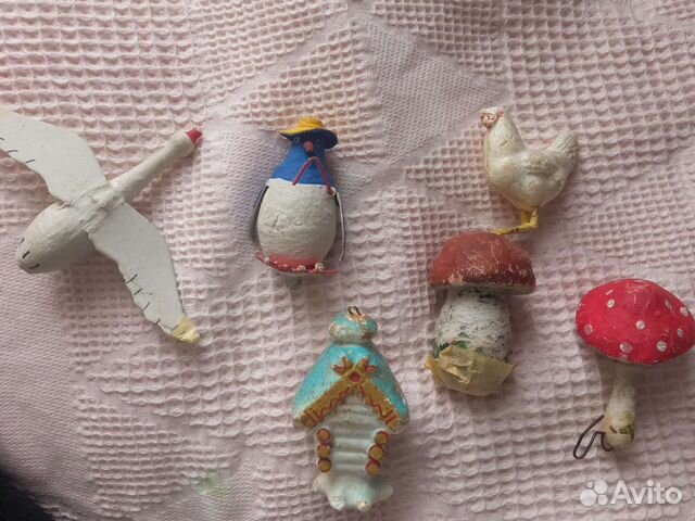 Ватные елочные игрушки СССР
