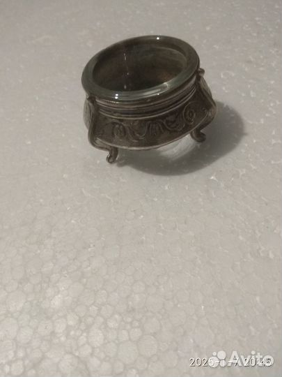 Солонка мельхиор с ложкой СССР